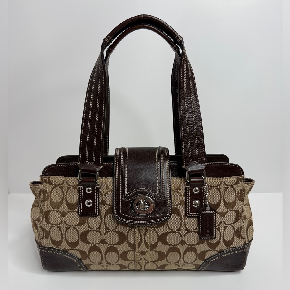 Coach Signature Jacquard Print Canvas Hamptons Carryall